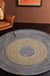 Stylish Rural Rug Grey Circles Pattern Rug Pet Friendly Anti-Slip Washable Area Rug for Decoration