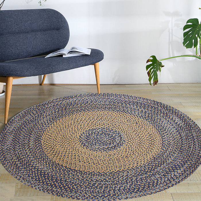 Stylish Rural Rug Grey Circles Pattern Rug Pet Friendly Anti-Slip Washable Area Rug for Decoration