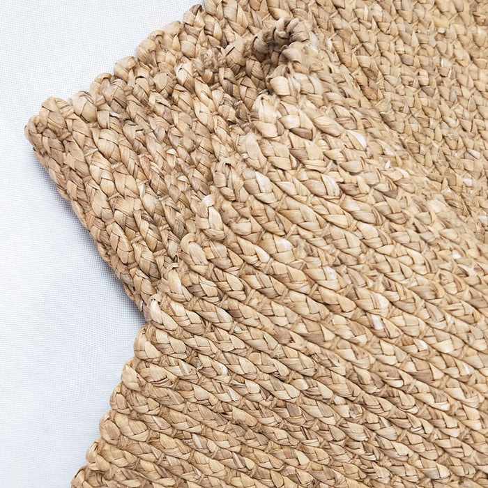 Brown Plain Rug Jute Rural Rug Washable Anti-Slip Pet Friendly Area Rug for Living Room