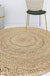 Rural Solid Color Rug Brown Jute Rug Washable Reversible Pet Friendly Area Rug for Living Room