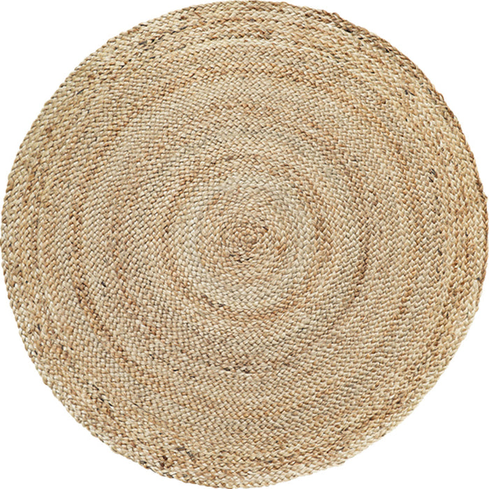 Rural Solid Color Rug Brown Jute Rug Washable Reversible Pet Friendly Area Rug for Living Room