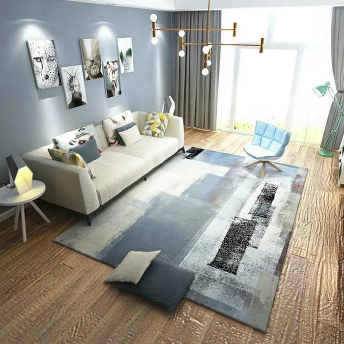 Multicolor Abstract Rug Polyester Industrial Rug Pet Friendly Washable Non-Slip Area Rug for Living Room