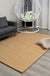 Brown Solid Color Rug Sisal Rural Rug Pet Friendly Washable Non-Slip Area Rug for Living Room