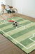 Creative Football Field Pattern Rug Green Kids Rug Polyester Pet Friendly Washable Non-Slip Area Rug for Decoration