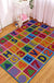 Multicolor Letter Pattern Rug Polyester Kids Rug Pet Friendly Washable Non-Slip Area Rug for Bedroom