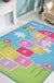 Multicolor Number Pattern Rug Polyester Kids Rug Pet Friendly Washable Non-Slip Area Rug for Bedroom