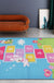 Multicolor Number Pattern Rug Polyester Kids Rug Pet Friendly Washable Non-Slip Area Rug for Bedroom