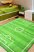 Green Football Field Pattern Rug Polyester Kids Rug Pet Friendly Washable Non-Slip Area Rug for Bedroom