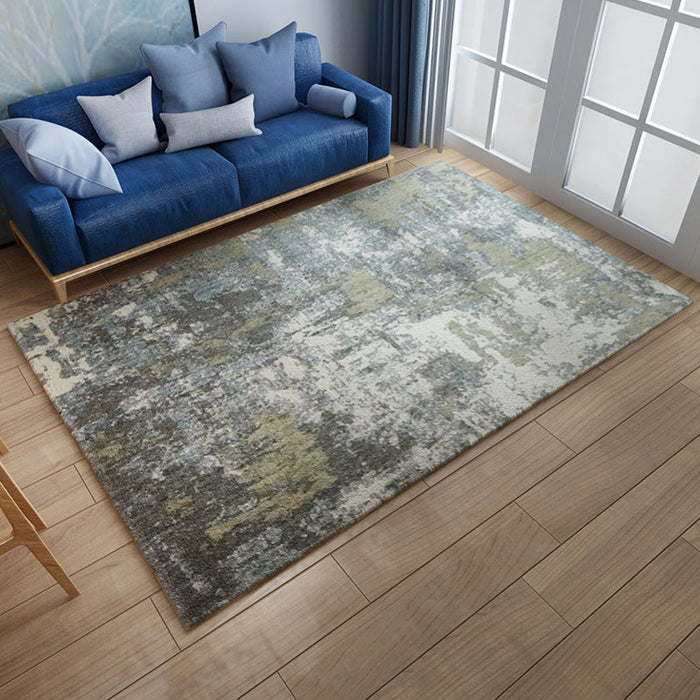 Unique Abstract Rug Multicolor Industrial Rug Polyester Pet Friendly Washable Non-Slip Area Rug for Living Room