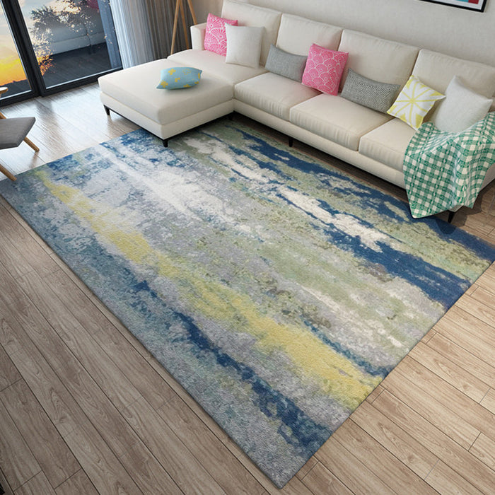 Unique Abstract Rug Multicolor Industrial Rug Polyester Pet Friendly Washable Non-Slip Area Rug for Living Room