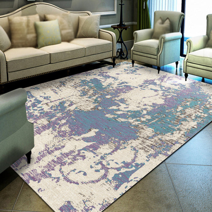 Multicolor Abstract Rug Polyester Industrial Rug Pet Friendly Washable Non-Slip Area Rug for Bedroom