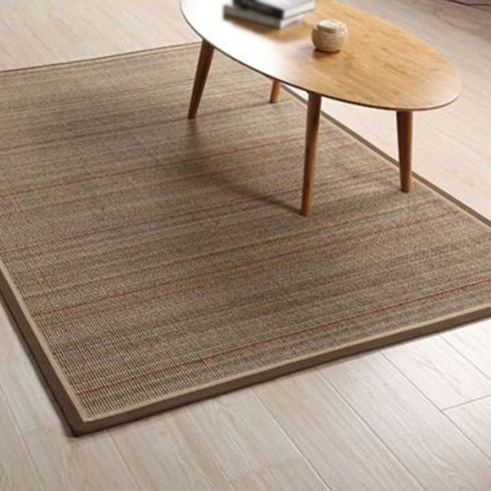 Simple Rural Rug Brown Striped Pattern Rug Pet Friendly Washable Non-Slip Area Rug for Living Room