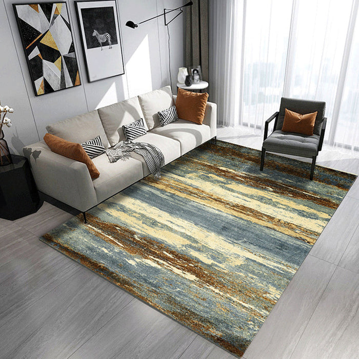 Multicolor Abstract Rug Polyester Industrial Rug Pet Friendly Washable Non-Slip Area Rug for Bedroom