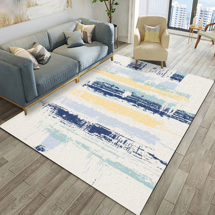 Multicolor Abstract Rug Polyester Industrial Rug Pet Friendly Washable Non-Slip Area Rug for Bedroom