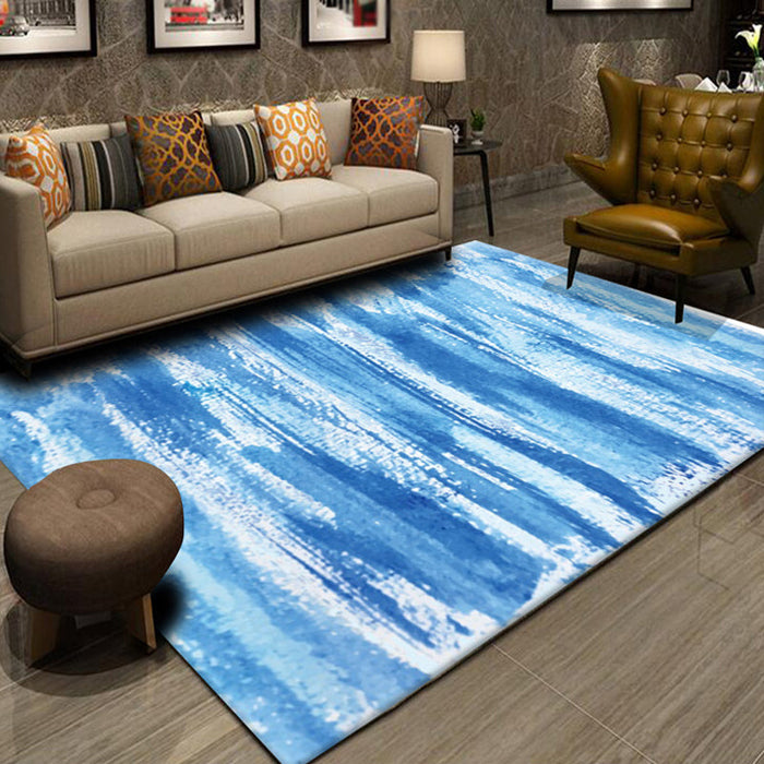 Multicolor Abstract Striped Pattern Rug Polyester Industrial Rug Pet Friendly Washable Non-Slip Area Rug for Living Room