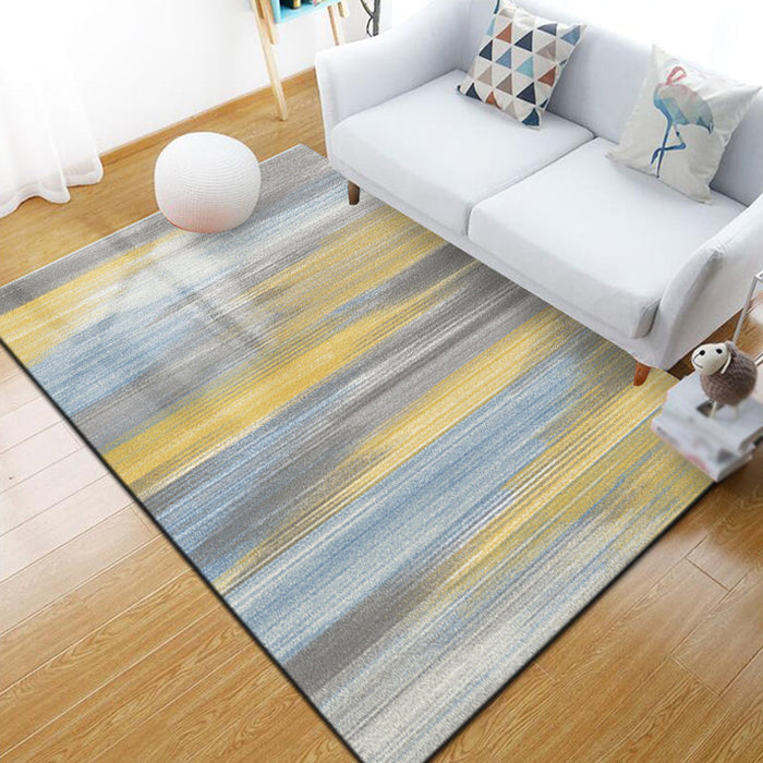 Funky Abstract Geometric Pattern Rug Multicolor Industrial Rug Polyester Pet Friendly Washable Non-Slip Area Rug for Bedroom