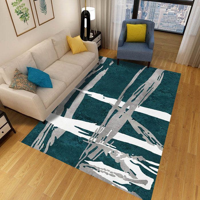 Multicolor Abstract Rug Polyester Industrial Rug Pet Friendly Washable Non-Slip Area Rug for Living Room