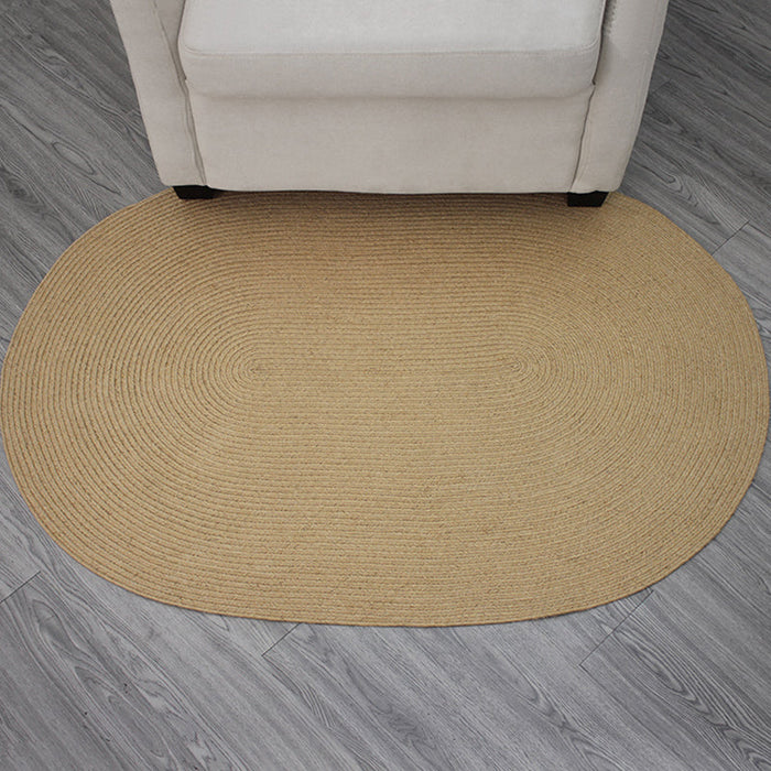 Brown Solid Color Rug Sisal Rural Rug Pet Friendly Washable Non-Slip Area Rug for Bedroom