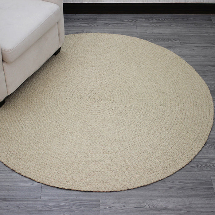 Casual Plain Rug Beige Rural Rug Jute Pet Friendly Washable Non-Slip Area Rug for Decoration