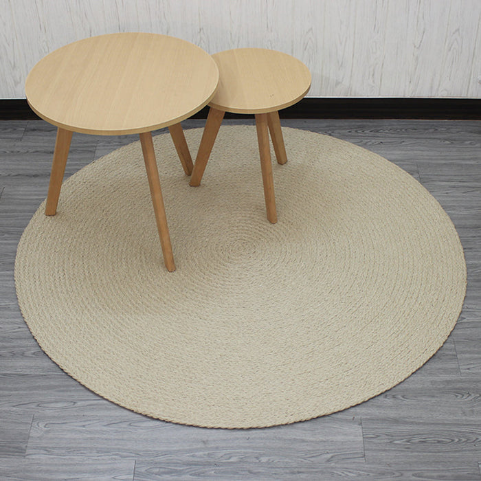 Casual Plain Rug Beige Rural Rug Jute Pet Friendly Washable Non-Slip Area Rug for Decoration