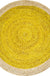 Green and Yellow Circles Rug Sisal Rural Rug Pet Friendly Washable Non-Slip Area Rug for Bedroom