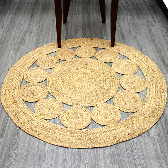 Simple Plain Rug Brown Rural Rug Jute Pet Friendly Washable Non-Slip Area Rug for Decoration