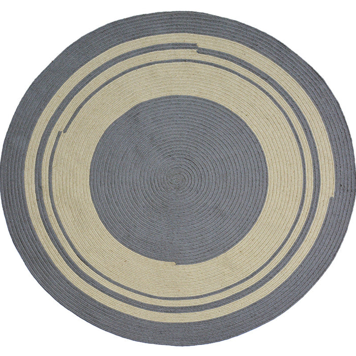 Geometric Circle Pattern Rug Sisal Rural Rug Pet Friendly Washable Non-Slip Area Rug for Bedroom