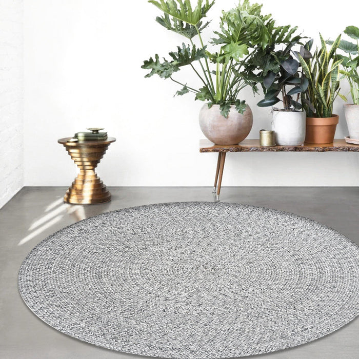 Casual Plain Rug Grey Rural Rug Jute Pet Friendly Washable Non-Slip Area Rug for Decoration