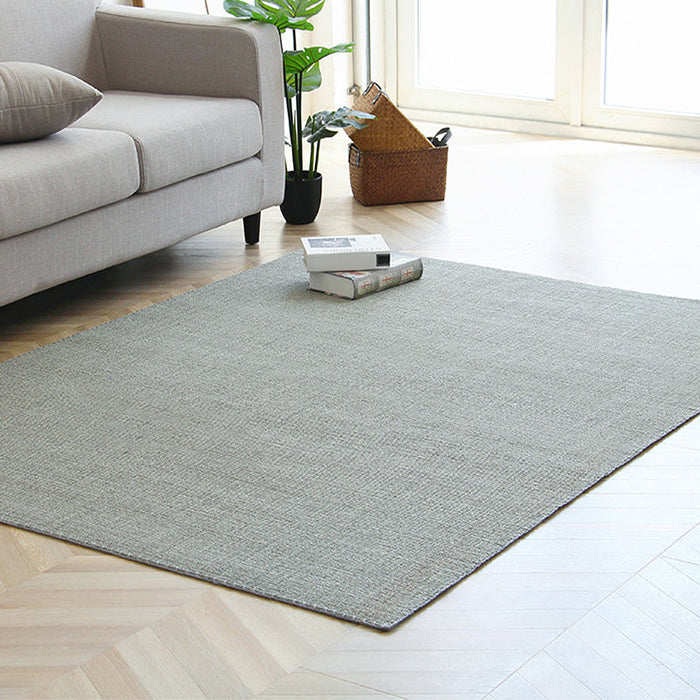 Grey Solid Color Rug Sisal Rural Rug Pet Friendly Washable Non-Slip Area Rug for Bedroom