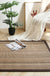 Brown Striped Pattern Rug Sisal Rural Rug Pet Friendly Washable Non-Slip Area Rug for Bedroom