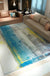 Unique Brushstroke Painting Pattern Rug Blue Industrial Rug Polyester Pet Friendly Washable Non-Slip Area Rug for Bedroom