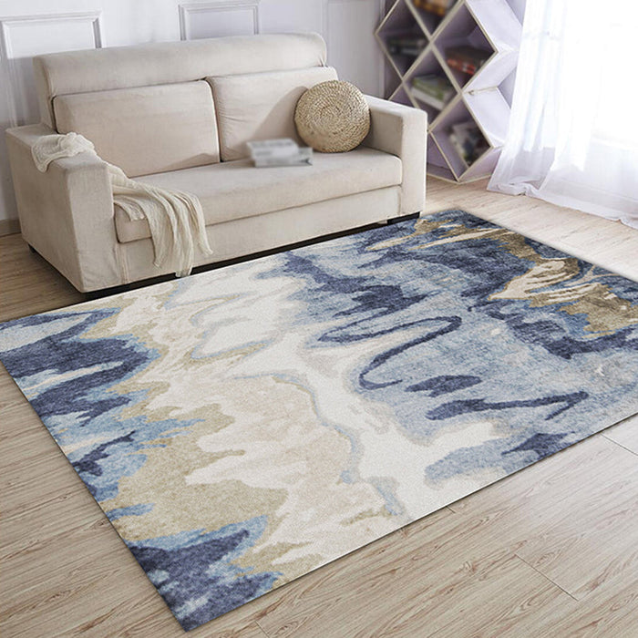 Multicolor Abstract Rug Polyester Industrial Rug Pet Friendly Washable Non-Slip Area Rug for Living Room