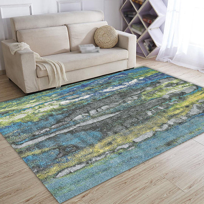 Multicolor Abstract Rug Polyester Industrial Rug Pet Friendly Washable Non-Slip Area Rug for Living Room