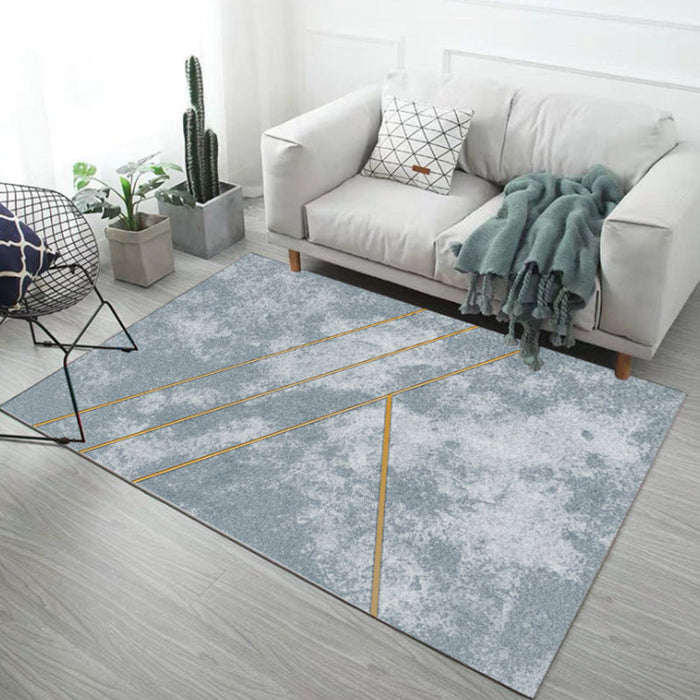 Stylish Abstract Geometric Pattern Rug Multicolor Industrial Rug Polyester Pet Friendly Washable Non-Slip Area Rug for Bedroom