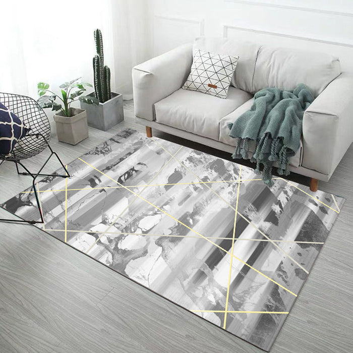 Multicolor Abstract Rug Polyester Industrial Rug Pet Friendly Washable Non-Slip Area Rug for Living Room