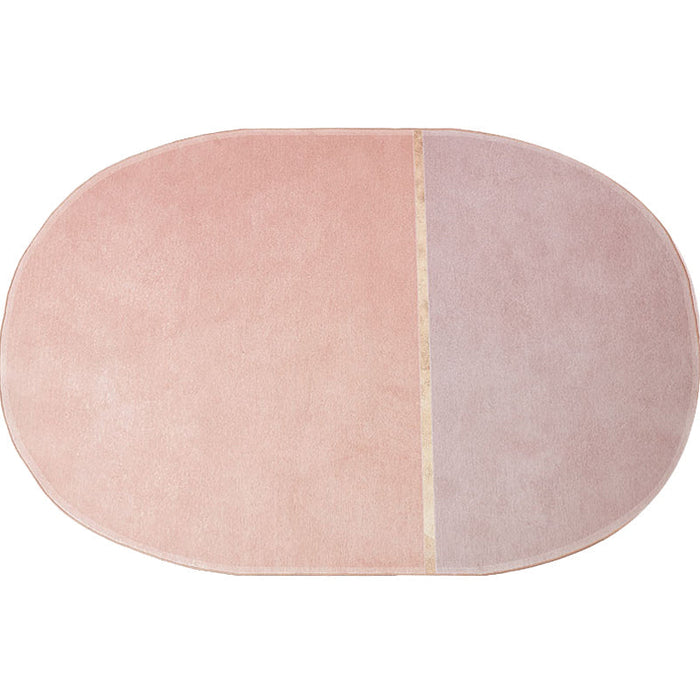 Nordic Colorblock Indoor Rug Pink Chenille Rug Non-Slip Pet Friendly Washable Area Rug for Bedroom