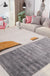 Simplicity Colorblock Rug Grey and Beige Polyester Rug Non-Slip Pet Friendly Washable Area Rug for Bedroom