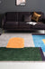 Green and Blue Colorblock Rug Polyester Modern Rug Pet Friendly Washable Non-Slip Area Rug for Living Room