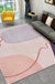 Stylish Colorblock Rug Pink and Orange Minimalist Rug Polyester Pet Friendly Washable Non-Slip Area Rug for Bedroom