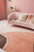 Stylish Colorblock Rug Pink and Orange Minimalist Rug Polyester Pet Friendly Washable Non-Slip Area Rug for Bedroom