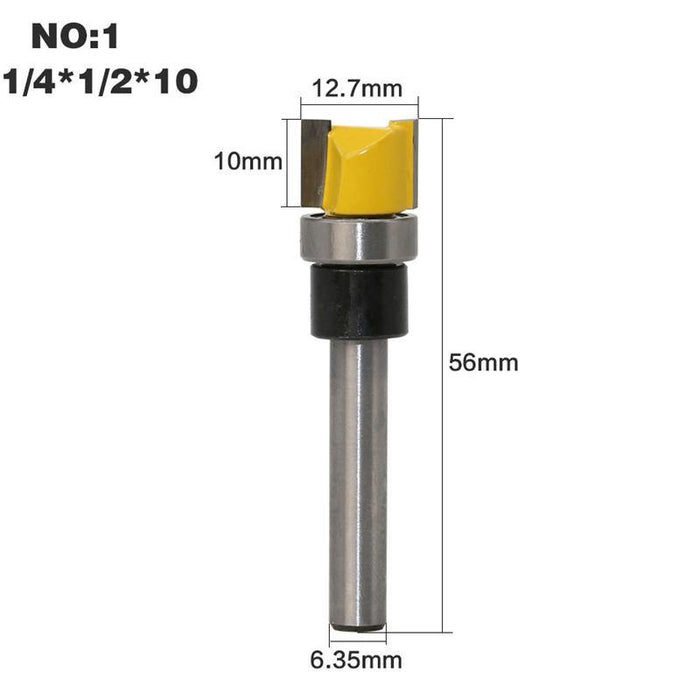 1/4 Inch Shank Mortise Template Flush Trim Pattern Router Bit Set Milling Cutter