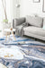 Blue Novelty Rug Polyester Abstract Rug Pet Friendly Washable Non-Slip Area Rug for Drawing Room