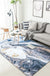 Blue Novelty Rug Polyester Abstract Rug Pet Friendly Washable Non-Slip Area Rug for Drawing Room