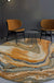 Funky Swirl Stripe Pattern Rug Brown Modern Rug Polyester Pet Friendly Washable Non-Slip Area Rug for Decoration