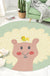 Multicolor Animal Pattern Area Rug Polyester Kids Rug Washable Anti-Slip Backing Rug for Child's Room