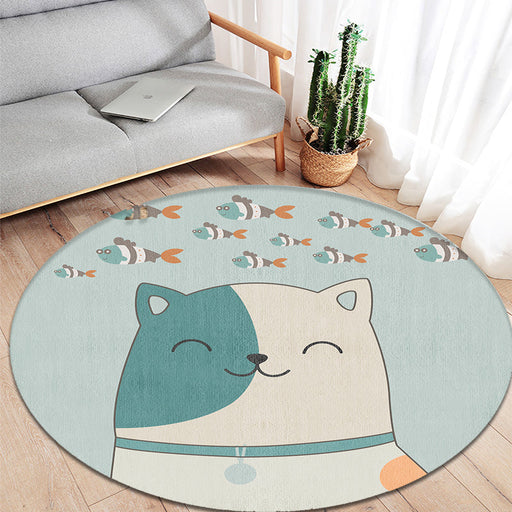 Multicolor Animal Pattern Area Rug Polyester Kids Rug Washable Anti-Slip Backing Rug for Child's Room