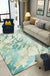 Green Abstract Area Rug Polyester Modern Rug Washable Anti-Slip Backing Indoor Rug for Decoration