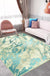 Green Abstract Area Rug Polyester Modern Rug Washable Anti-Slip Backing Indoor Rug for Decoration