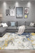 Unique Abstract Rug Beige Industrial Area Rug Synthetics Non-Slip Pet Friendly Washable Area Rug for Bedroom