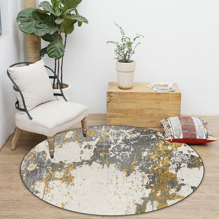 Grey Abstract Area Rug Synthetics Industrial Rug Washable Anti-Slip Backing Rug for Decoration